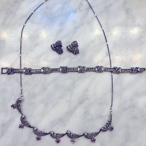 Marcasite necklace, bracelet, and earrings!